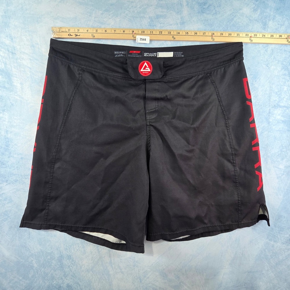 Gracie Barra Equipe Edition MMA Fight Shorts Mens 44 Black Red BJJ Grappling